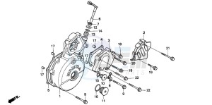 NX650 500 DOMINATOR drawing LEFT CRANKCASE COVER