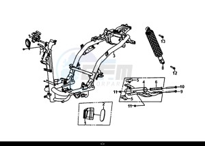 ORBIT III 50 (45 KM/H) (XE05W1-EU) (L8-M0) drawing FRAME BODY ENGINE MOUNT