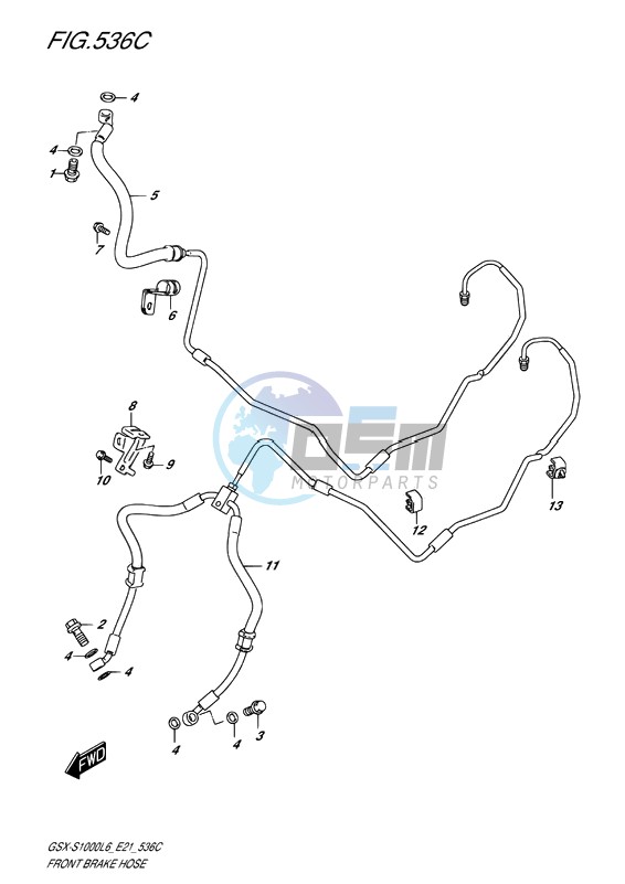 FRONT BRAKE HOSE (ABS MODELS)