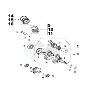 XPS 125CT EU drawing CRANKSHAFT AND ZUIGER