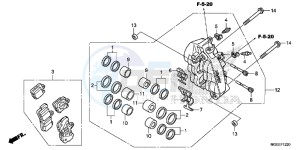 VFR1200FF VFR1200F UK - (E) drawing L. FRONT BRAKE CALIPER