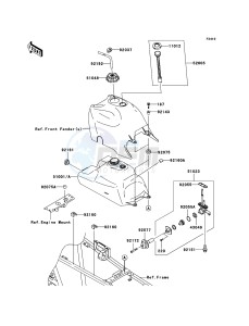 KVF360 4x4 KVF360A8F EU GB drawing Fuel Tank