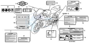 CBR600RA9 E / ABS MME drawing CAUTION LABEL