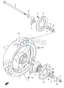 GSX750 (E4) drawing REAR WHEEL