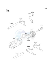 KX 65 A [KX65 MONSTER ENERGY] (A6F - A9FA) A6F drawing GEAR CHANGE DRUM_SHIFT FORK-- S- -