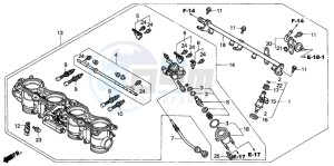 CBR600F drawing THROTTLE BODY (ASSY.)