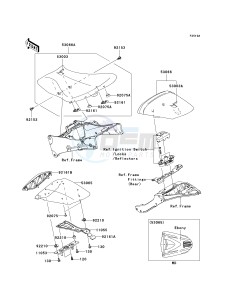 ZX 600 R [NINJA ZX-6R MONSTER ENERGY] (R9FA) R9FA drawing SEAT-- R9FA- -