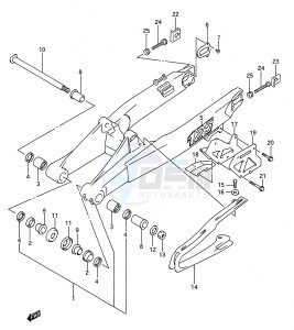 RM125 (E28) drawing REAR SWINGING ARM (MODEL N)