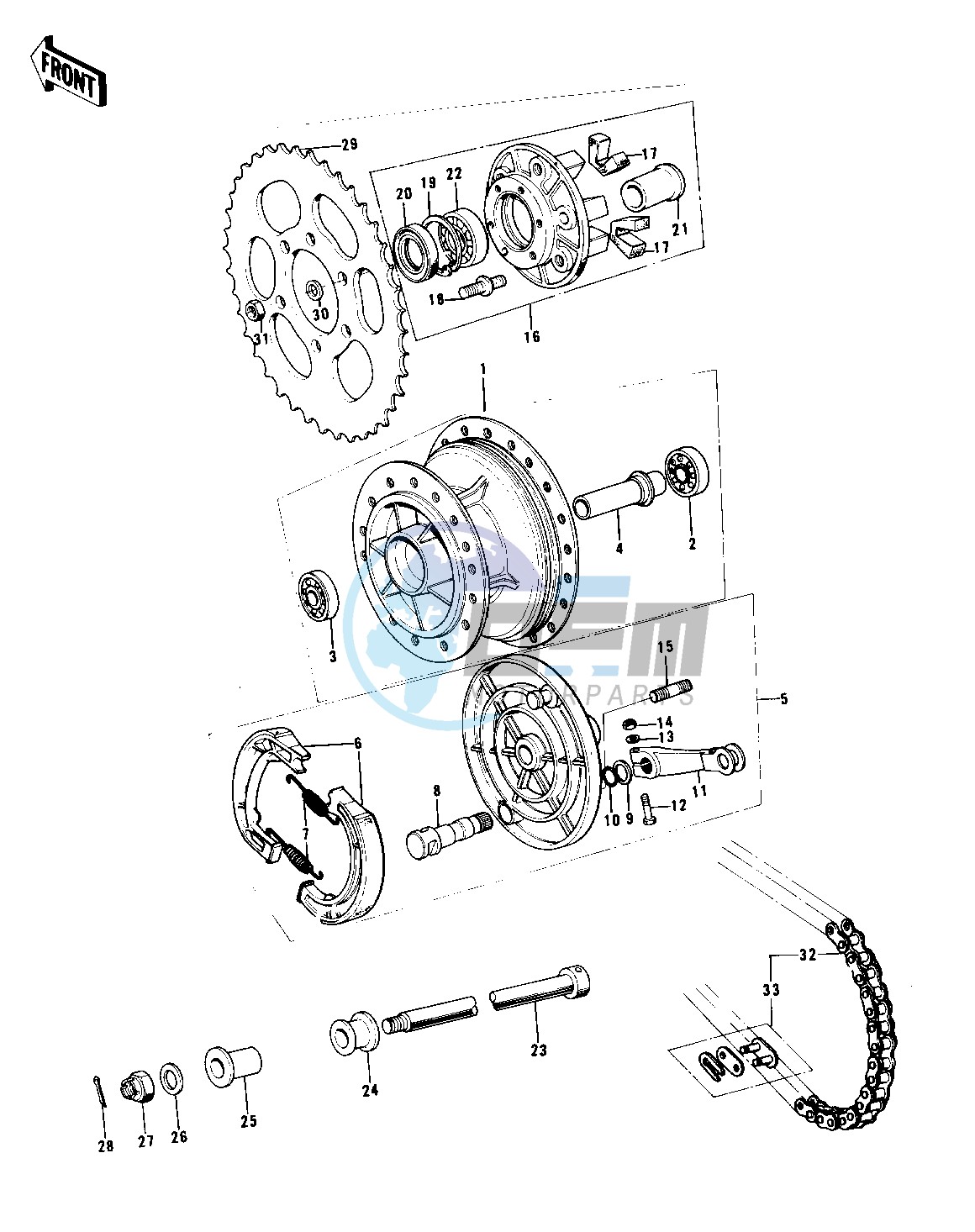 REAR HUB_BRAKE_CHAIN -- KX250- -