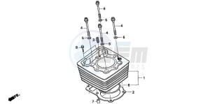 XR250R drawing CYLINDER