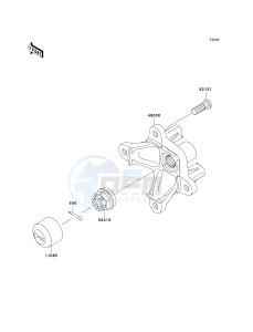 KVF 650 E [BRUTE FORCE 650 4X4 HARDWOODS GREEN HD] (E6F-E9F) E8F drawing FRONT HUB