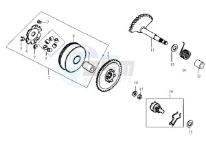 JET BASIX 25KMH 50 drawing DRIVE PULLEY - GEARED SHAFT