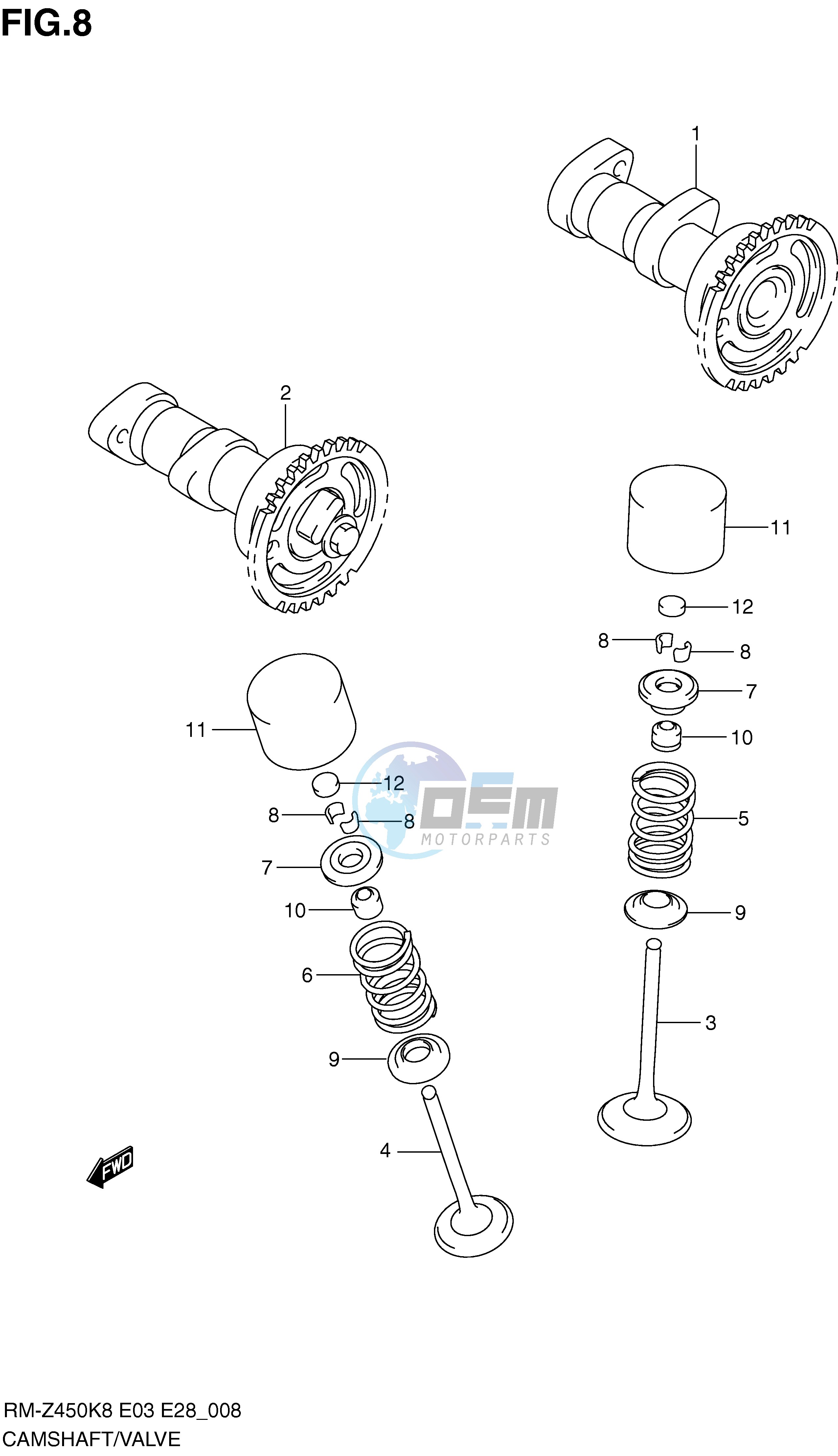 CAMSHAFT - VALVE (RM-Z450K8 K9 L0)