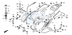 TRX400EX SPORTRAX 400EX drawing FRONT FENDER/REVERSE LEVE R (TRX400EX7)