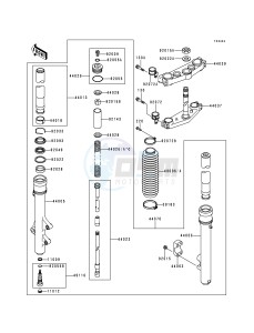 KDX 200 H [KDX200] (H2-H5) [KDX200] drawing FRONT FORK -- KDX200-H4_H5- -