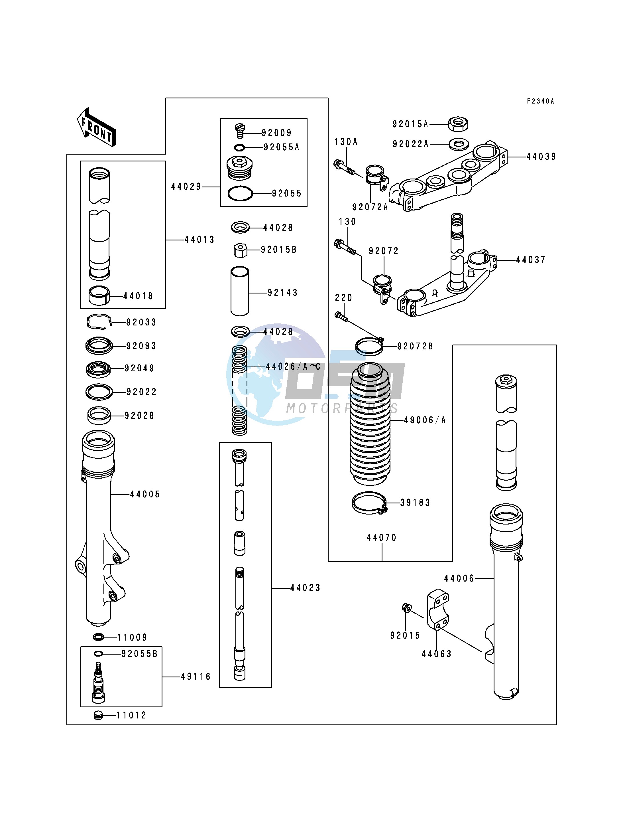 FRONT FORK -- KDX200-H4_H5- -