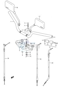 GS500E (E28) drawing HANDLEBAR (MODEL P R S T)