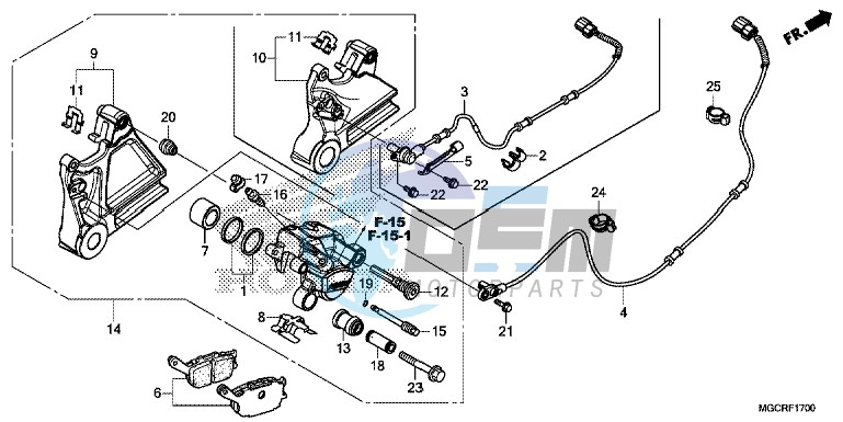 REAR BRAKE CALIPER (CB1100CA/CAD/TA/TAD)