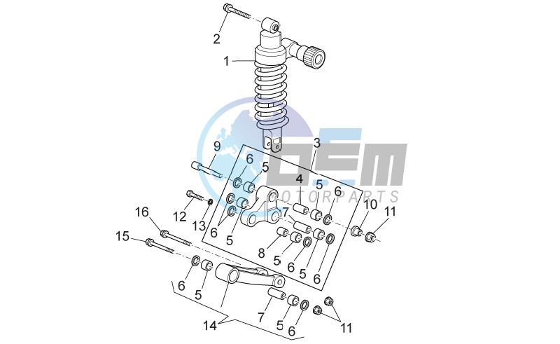 Connecting rod - rear shock abs.