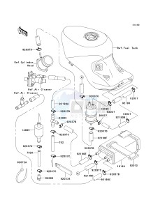 ZX 1100 D [NINJA ZX-11] (D4-D6) [NINJA ZX-11] drawing FUEL EVAPORATIVE SYSTEM