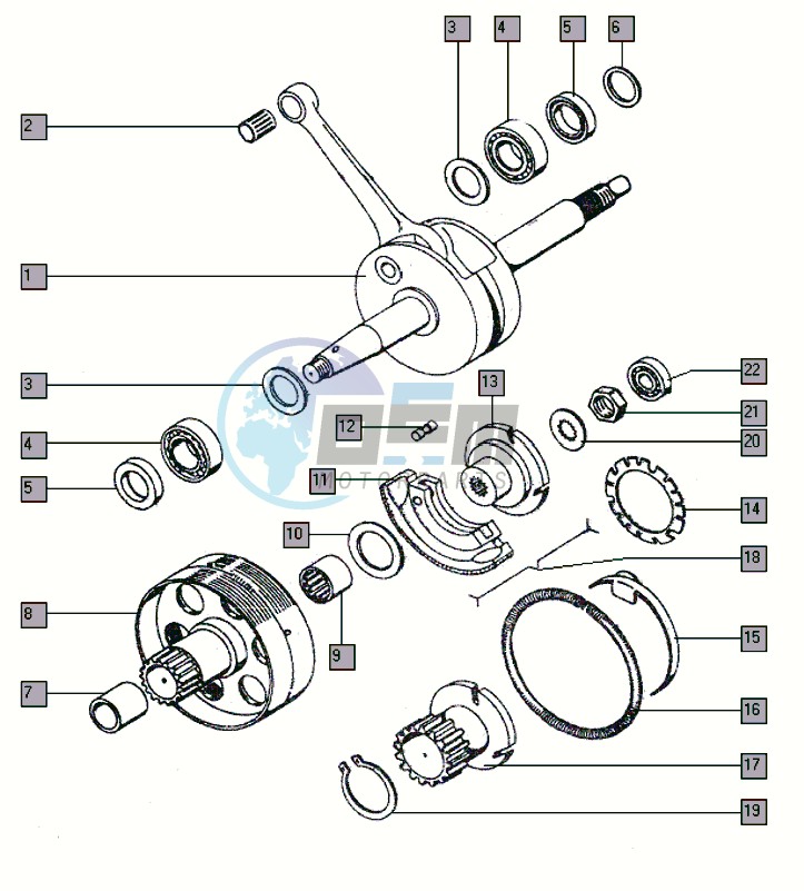 Crankshaft-cluth