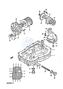 GSX550E (E1) drawing OIL PUMP - OIL FILTER