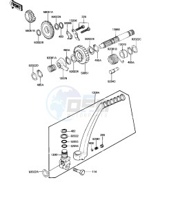 KE 125 A [KE125] (A9-A10) [KE125] drawing KICKSTARTER MECHANISM -- 82-83 A9_A10- -