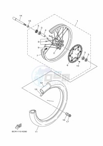 YZ125 (B4X6) drawing FRONT WHEEL