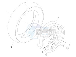 GTS 125 E4 ABS 4T SUPER (EMEA) drawing Front wheel