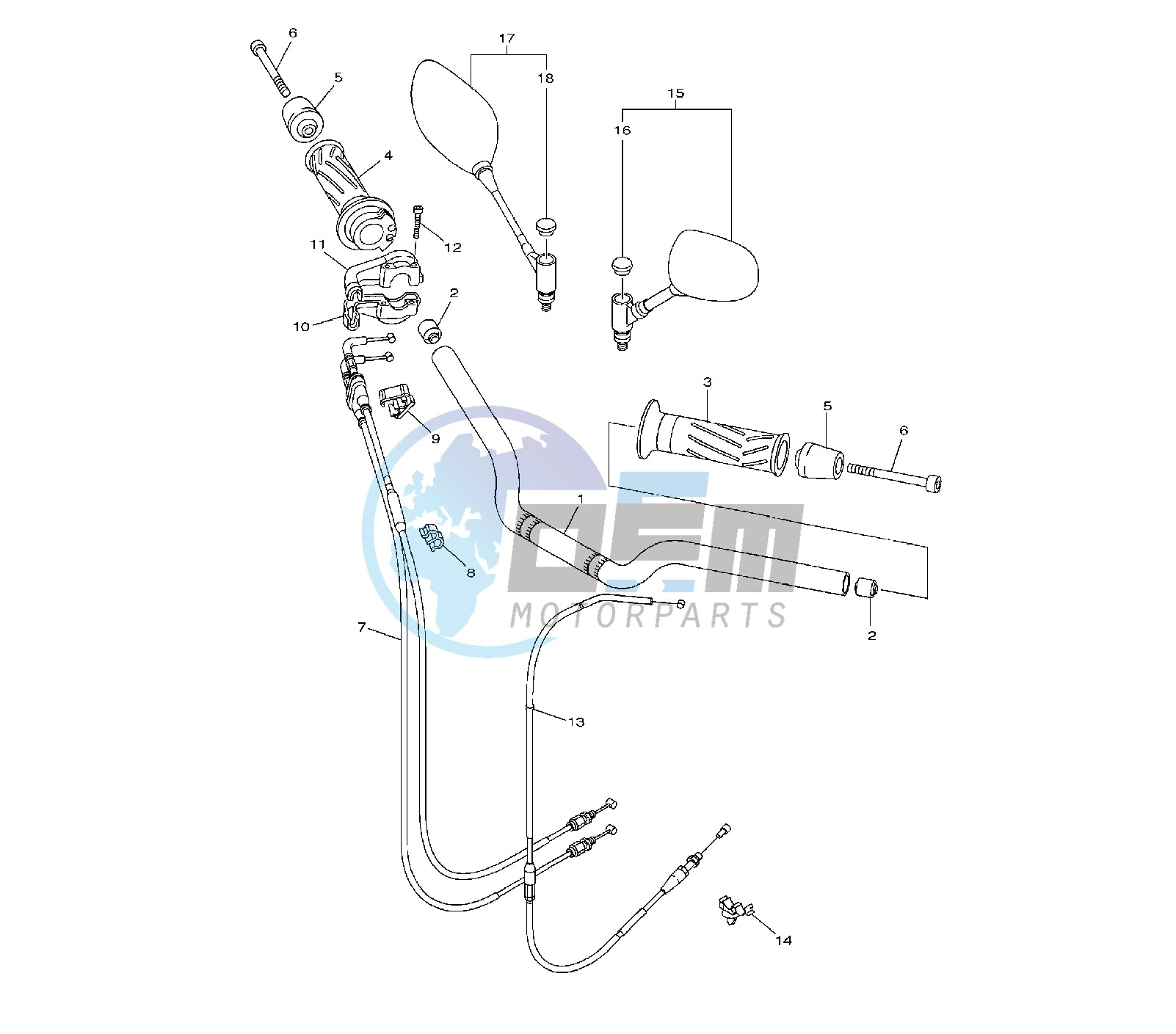 STEERING HANDLE AND CABLE