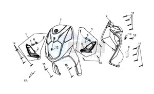 SYMPLY 150 drawing FR PLATE / INDICATORS / INNER LEG SHIELD