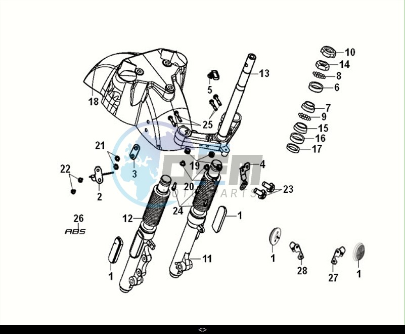 STEERING STEM - FRONT CUSHION