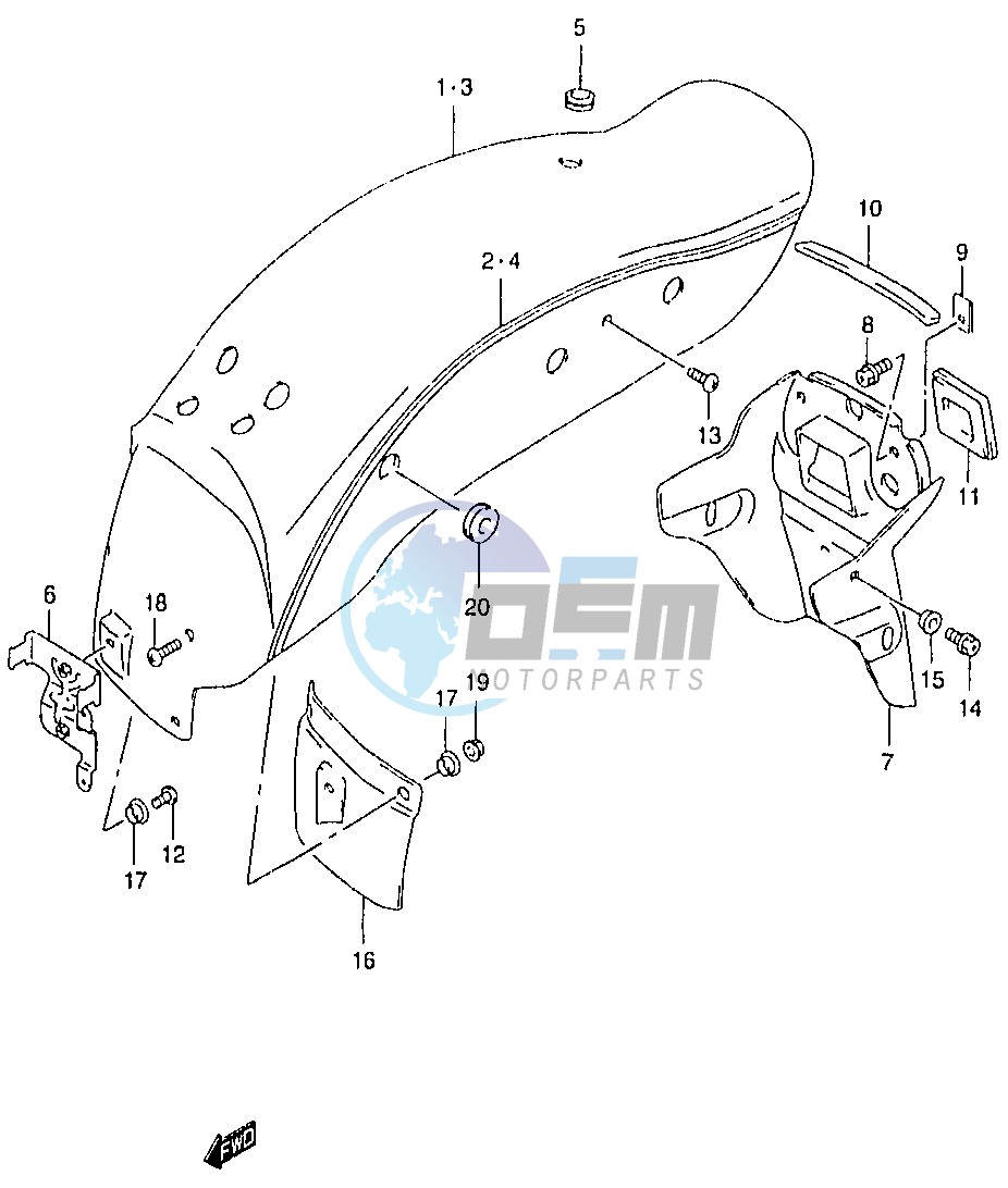 REAR FENDER (MODEL W X)