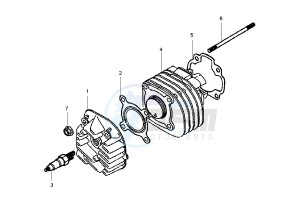 CS JOG R 50 drawing CYLINDER HEAD