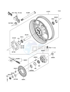 NINJA ZX-6R ZX636-C1H FR GB XX (EU ME A(FRICA) drawing Rear Hub