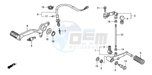 CBF600SA drawing BRAKE PEDAL/ CHANGE PEDAL (CBF600S8/SA8/N8/NA8)