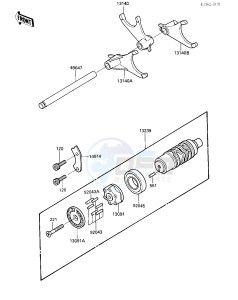 ZX 1000 B [NINJA ZX-10] (B1-B2) [NINJA ZX-10] drawing GEAR CHANGE DRUM_SHIFT FORK-- S- -