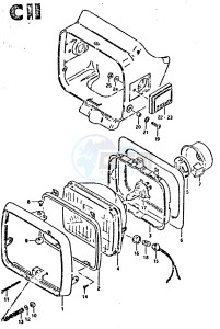 GSX750 (T-X) drawing HEADLAMP (E2)