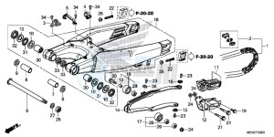 CRF450RG CRF450R Europe Direct - (ED) drawing SWINGARM