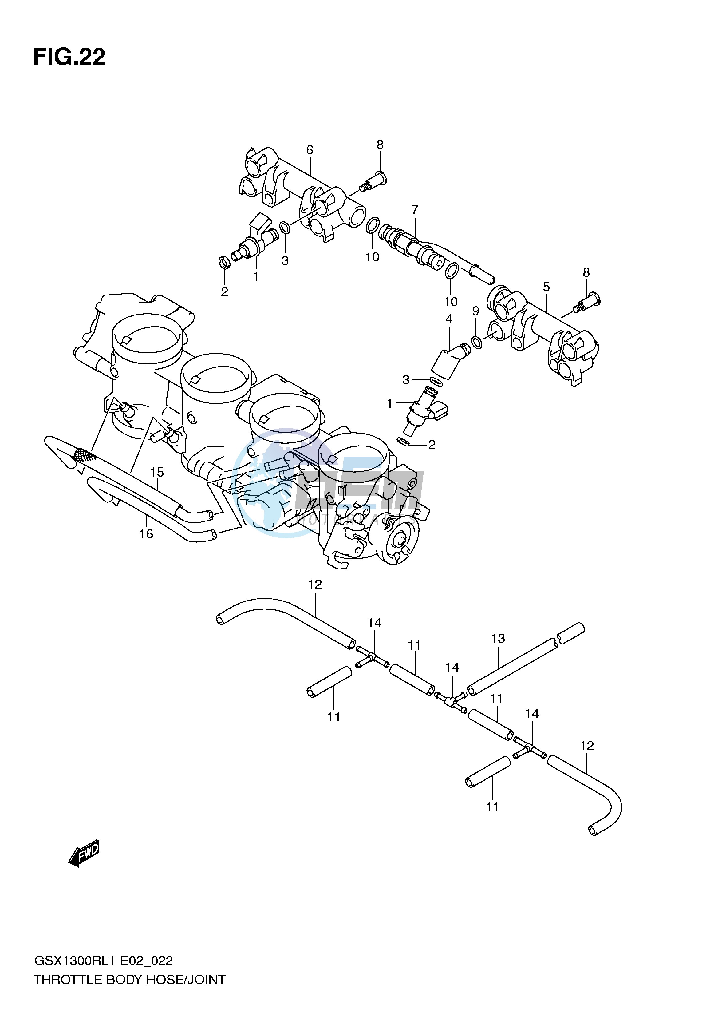 THROTTLE BODY HOSE JOINT (GSX1300RL1 E24)