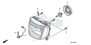 CB1300SA9 Europe Direct - (ED / ABS BCT MME TWO TY2) drawing HEADLIGHT (CB1300S/CB1300 SA)