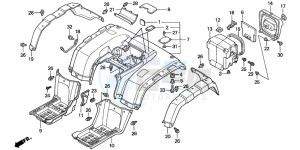 TRX350FE RANCHER 4X4 ES drawing REAR FENDER (TRX350TE/FE)