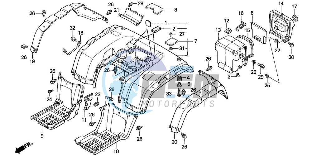 REAR FENDER (TRX350TE/FE)