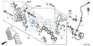 CBR600FAC drawing R. FRONT BRAKE CALIPER (CBR600FA)