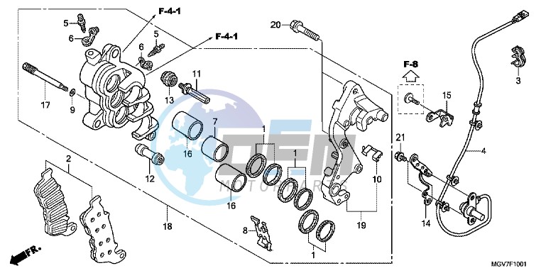 R. FRONT BRAKE CALIPER (CBR600FA)