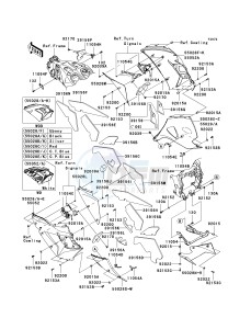 ZX 1400 A [NINJA ZX-14] (A6F-A7FA) A7F drawing COWLING LOWERS