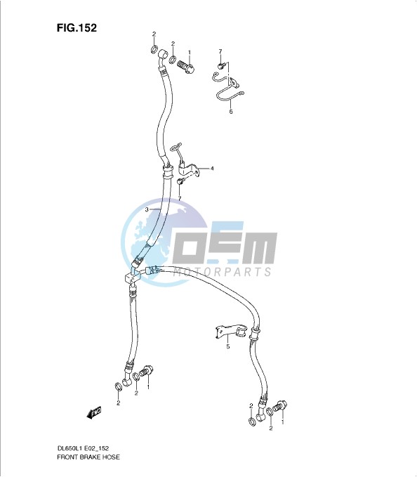 FRONT BRAKE HOSE (DL650L1 E24)