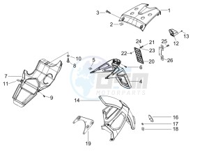 Runner 125 VX 4t e3 (UK) UK drawing Rear cover - Splash guard