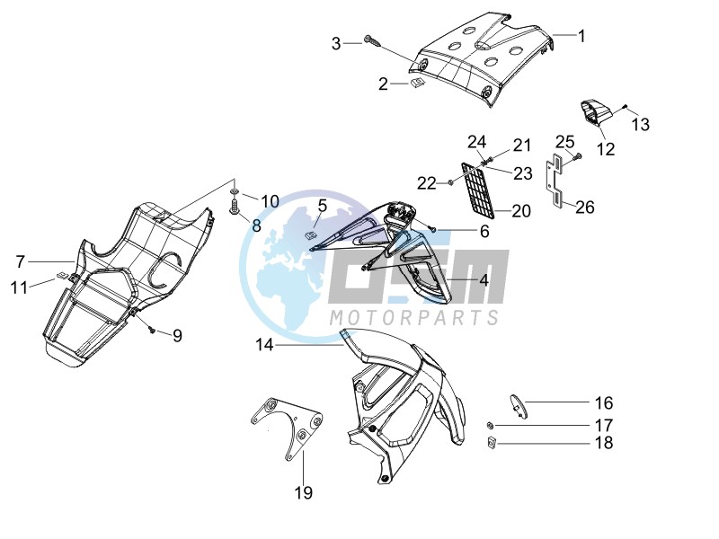 Rear cover - Splash guard