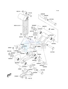 KSF 400 A [FX400] (A6F) A6F drawing REAR SUSPENSION